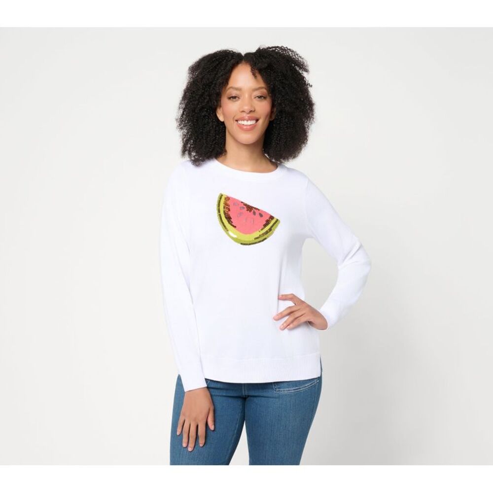 Belle by Kim Gravel Women's Top Sweater Sz L Make Your Selection: White A726369